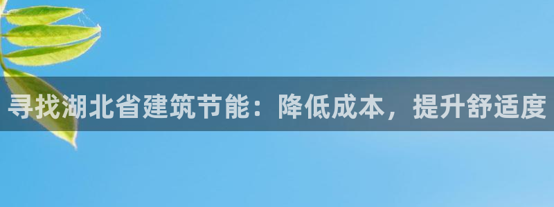 e尊国际的手机登录网站：寻找湖北省建筑节能：降低成本，提升舒适度